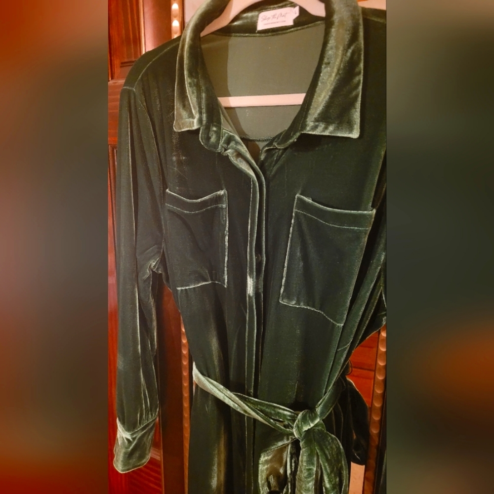 Mint Julep Velvet dress NWOT large - Picture 3 of 5